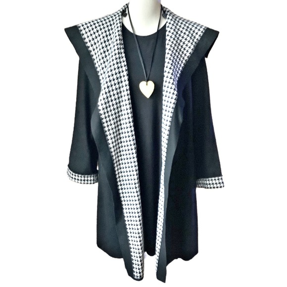 SPANNER Black/White Houndstooth Tweed Jacket Size M - Picture 1 of 14